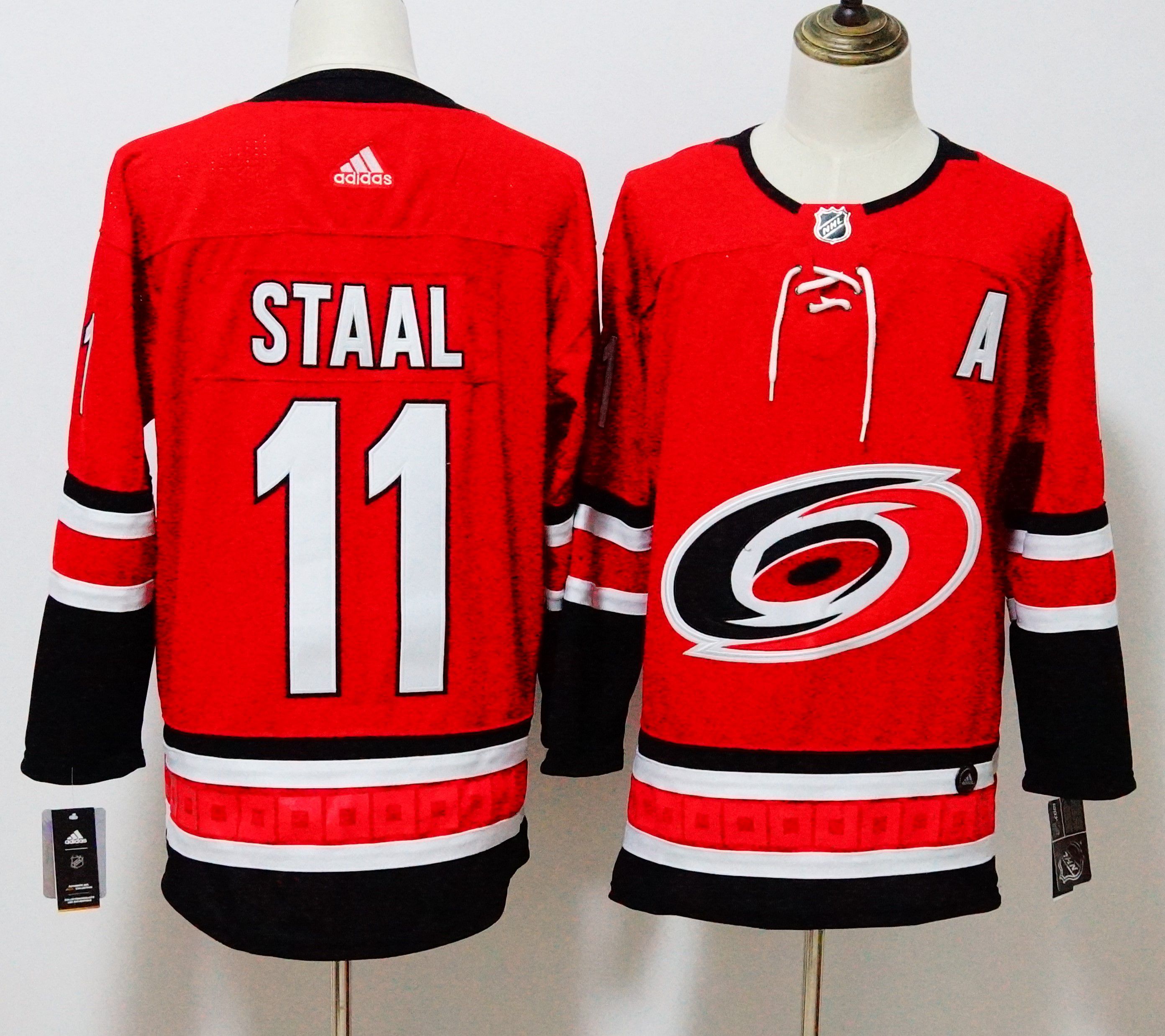Men Carolina Hurricanes 11 Staal Red Hockey Stitched Adidas NHL Jerseys